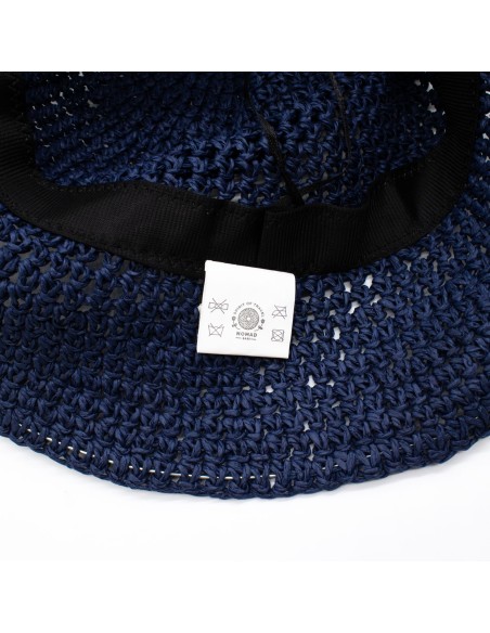 Chapeau de soleil Nomad Sari en paille – Bleu marine