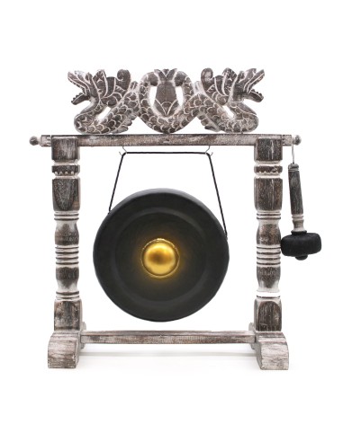 Petit gong de méditation avec support – Noir zen