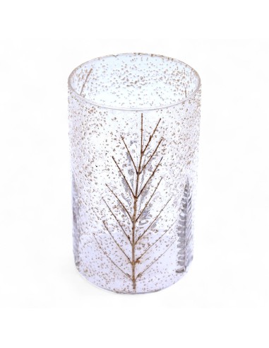 Photophore haut en verre floral naturel – Pino