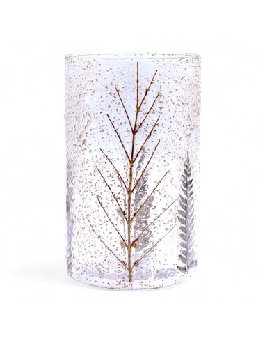 Photophore haut en verre floral naturel – Pino