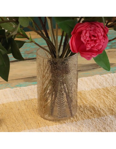 Photophore haut en verre floral naturel – Pino