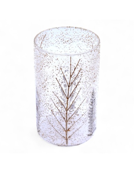 Photophore haut en verre floral naturel – Pino
