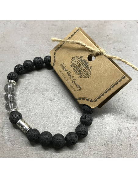 Bracelet lave volcanique – Éléphant & chakras