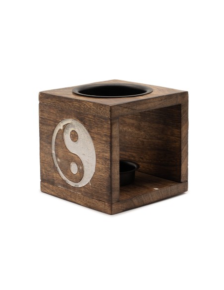 Brûle-parfum en bois de manguier – Yin & Yang