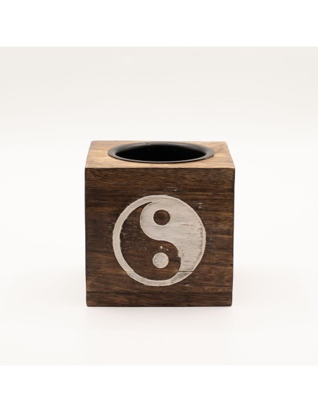 Brûle-parfum en bois de manguier – Yin & Yang
