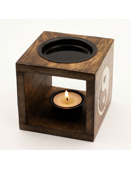 Brûle-parfum en bois de manguier – Yin & Yang