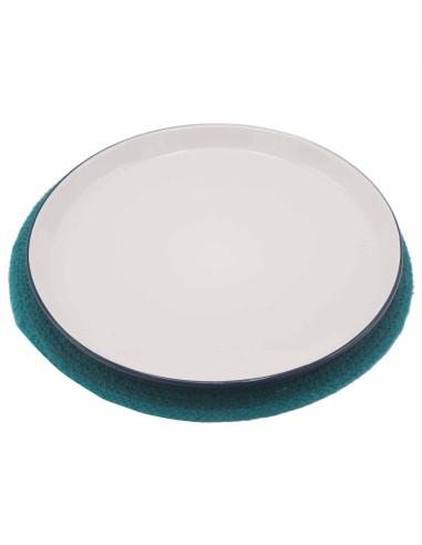 Set de table en jute & coton – Bord vert lagon