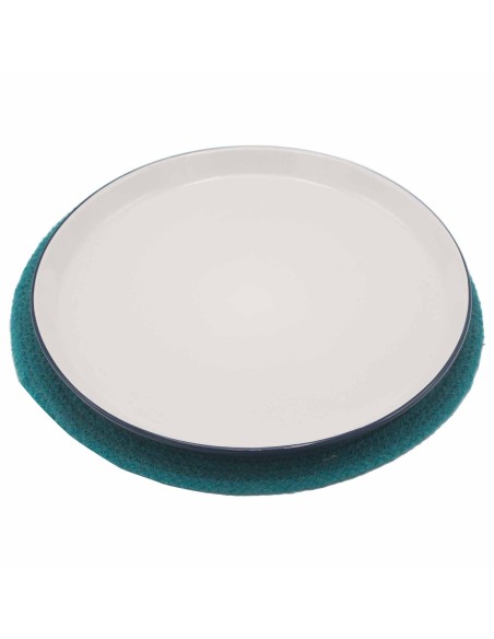 Set de table en jute & coton – Bord vert lagon