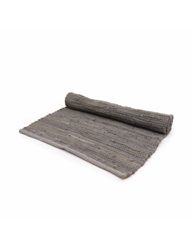 Petit tapis indien en coton tissé – Gris charbon