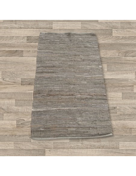 Petit tapis indien en coton tissé – Gris charbon