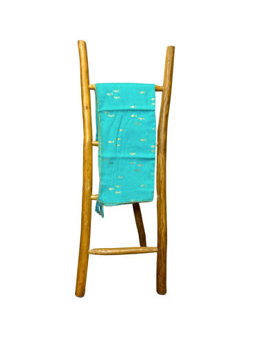 Pareo Nomad Sari méditerranéen – Poissons turquoise & or
