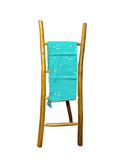 Pareo Nomad Sari méditerranéen – Poissons turquoise & or