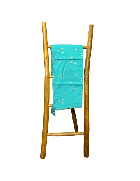 Pareo Nomad Sari méditerranéen – Poissons turquoise & or