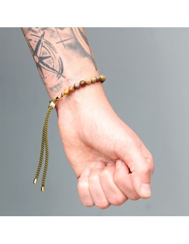Bracelet fil noir & œil de tigre – Protection