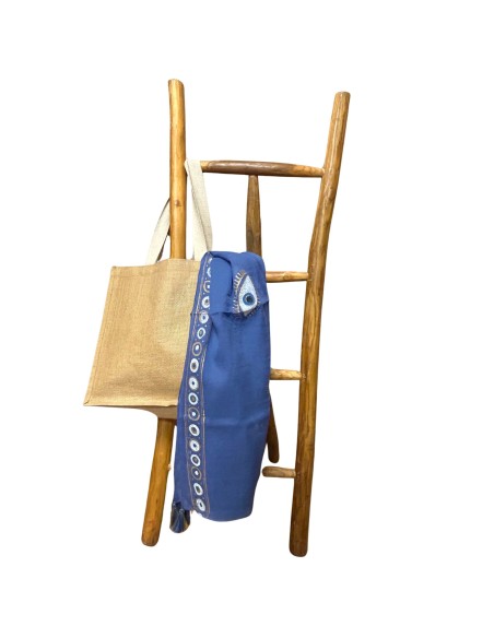 Pareo Nomad Sari méditerranéen – Œil protecteur bleu & or