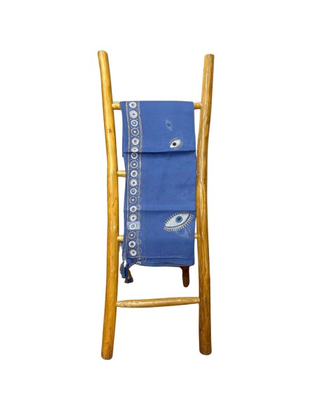 Pareo Nomad Sari méditerranéen – Œil protecteur bleu & or