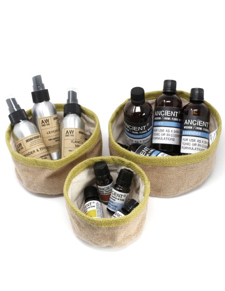 Lot de 3 paniers en jute naturel – Olive