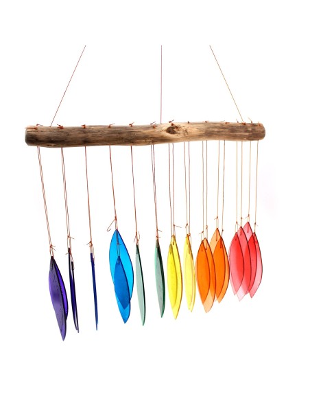 Carillon en verre recyclé – Arc-en-ciel zen