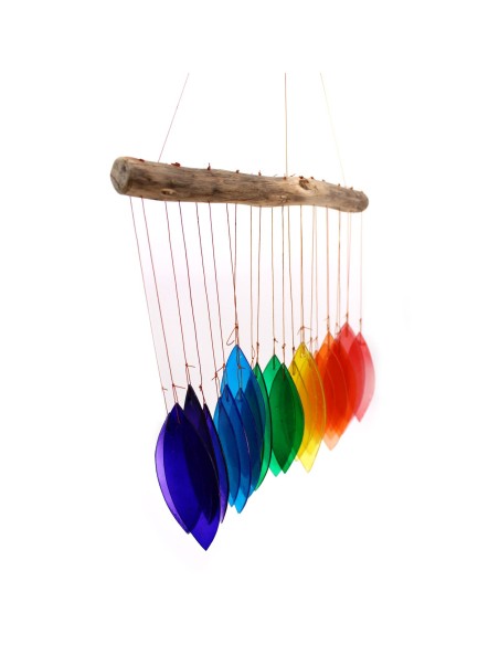 Carillon en verre recyclé – Arc-en-ciel zen