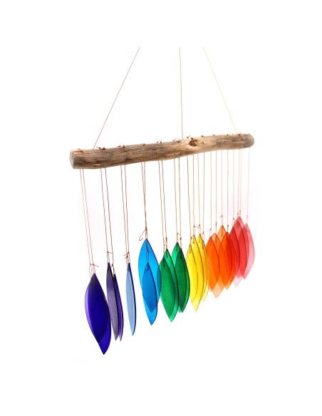 Carillon en verre recyclé – Arc-en-ciel zen