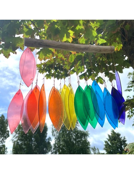 Carillon en verre recyclé – Arc-en-ciel zen