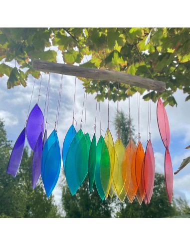 Carillon en verre recyclé – Arc-en-ciel zen