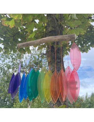 Carillon en verre recyclé – Arc-en-ciel zen