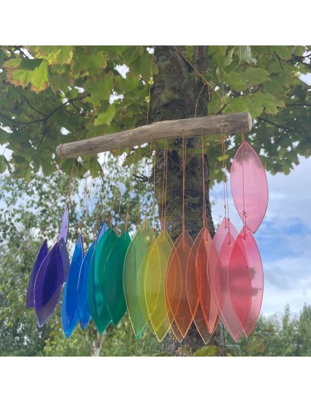 Carillon en verre recyclé – Arc-en-ciel zen