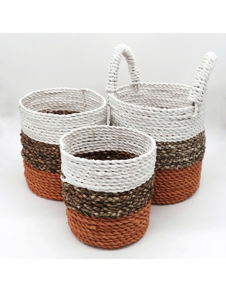 Paniers tressés en algues marines – Trio naturel