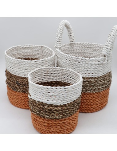 Paniers tressés en algues marines – Trio naturel