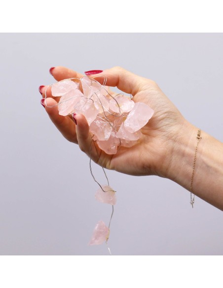 Guirlande de pierres – Quartz rose