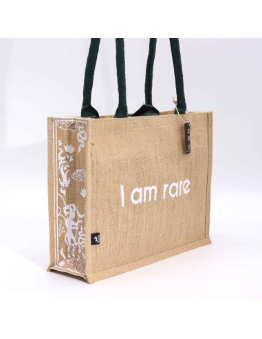 Grand sac en jute Hop Hare – «?Je suis rare?»