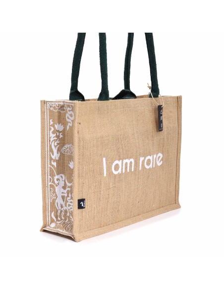 Grand sac en jute Hop Hare – «?Je suis rare?»