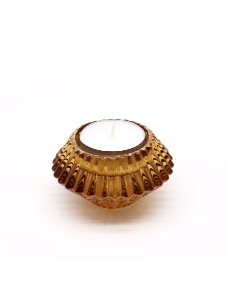 Photophore fleur réversible – Ambre chaud