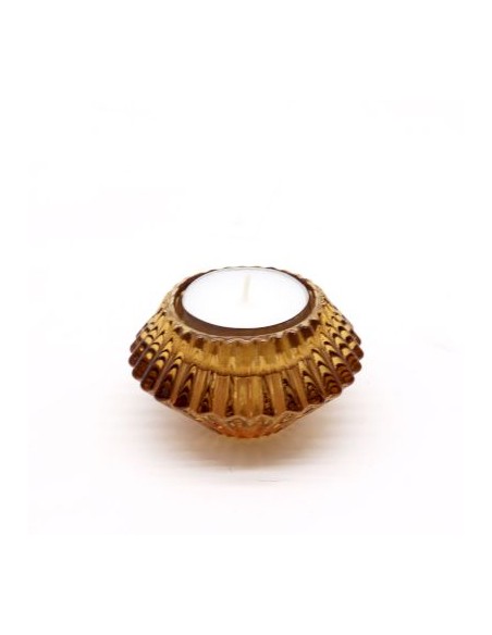 Photophore fleur réversible – Ambre chaud