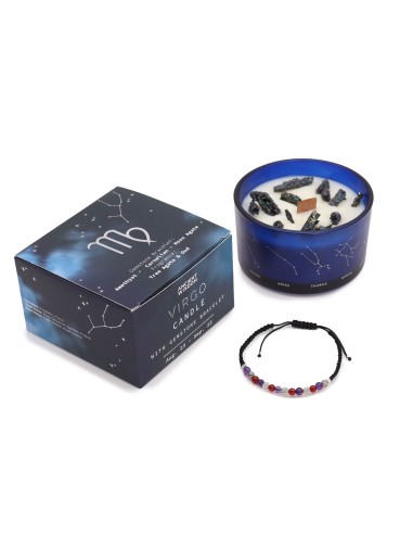 Bougie zodiac en cristal & bracelet – Vierge