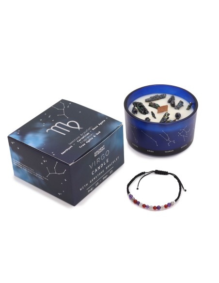Bougie zodiac en cristal & bracelet – Vierge