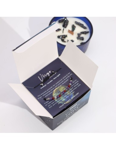 Bougie zodiac en cristal & bracelet – Vierge