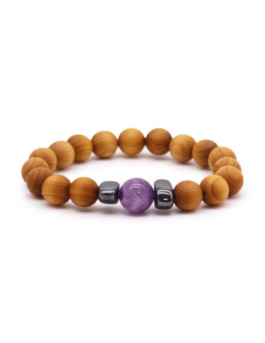 Bracelet cèdre & améthyste – Chakra du troisième œil