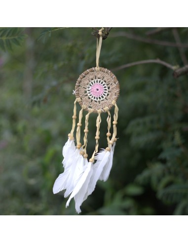 Petit Attrape-rêves macramé rose – Douce protection