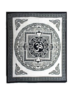 Colcha & tenture Singe OM Mandala – Énergie joyeuse