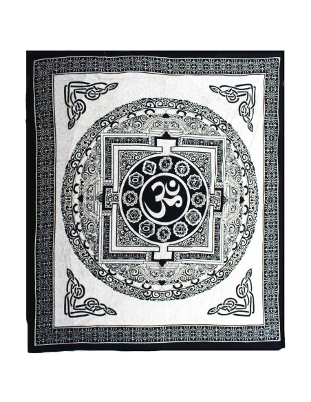 Colcha & tenture Singe OM Mandala – Énergie joyeuse