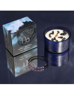 Bougie zodiac en cristal & bracelet – Capricorne