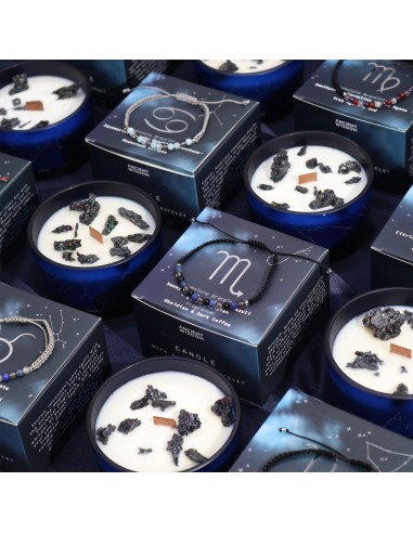 Bougie zodiac en cristal & bracelet – Capricorne
