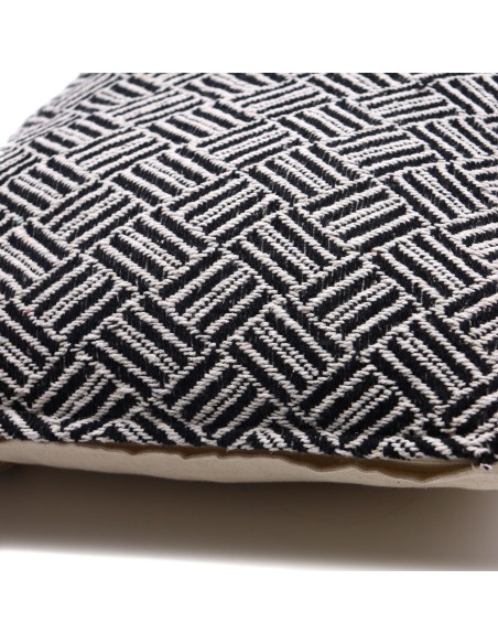 Housse de coussin graphique – Lignes noires zen