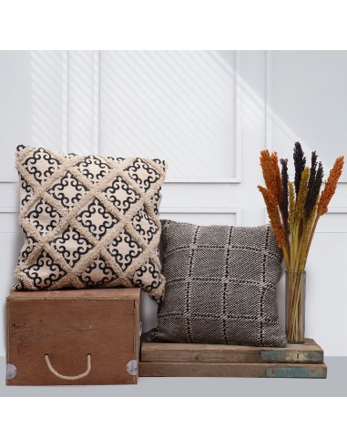 Housse de coussin graphique – Lignes noires zen