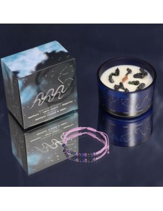 Bougie zodiac en cristal & bracelet – Verseau