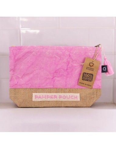 Trousse de toilette stonewashed – Rose & pourpre