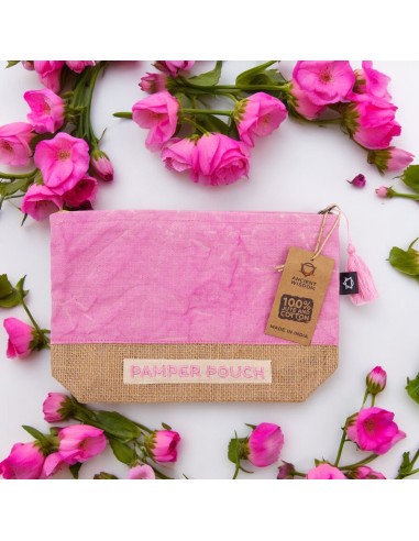 Trousse de toilette stonewashed – Rose & pourpre