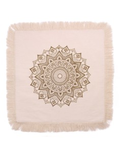 Coussin Lotus Mandala – Énergie dorée
